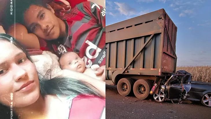 Um acidente entre um carro e um caminhão deixou pai, mãe e filho mortos em Goiatuba (GO)