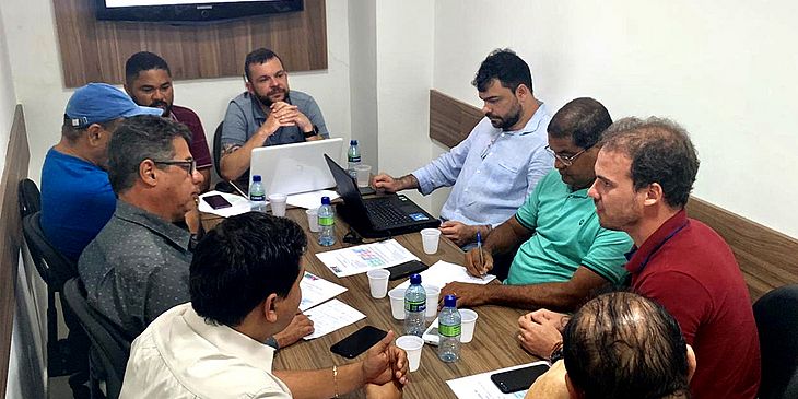 Dirigentes da FAF e dos clubes na reunião do conselho arbitral da Copa Alagoas 2020