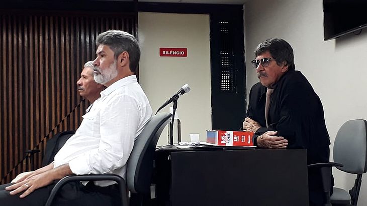 Réus, coronel Cavalcante e Marcos Cavalcante, e o advogado Givan Lisboa, que deve alegar tese de clemência