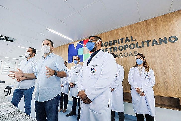 Imagem de arquivo: governador Renan Filho no Hospital Metropolitano de Maceió