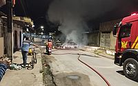 Vídeo: incêndio em carro assusta população e mobiliza bombeiros, no Tabuleiro