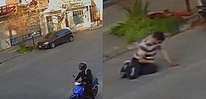 Homem pula da varanda ao ver a moto dele sendo roubada