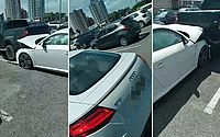 Audi avaliado em R$ 420 mil bate em dois carros no estacionamento de shopping, em Maceió