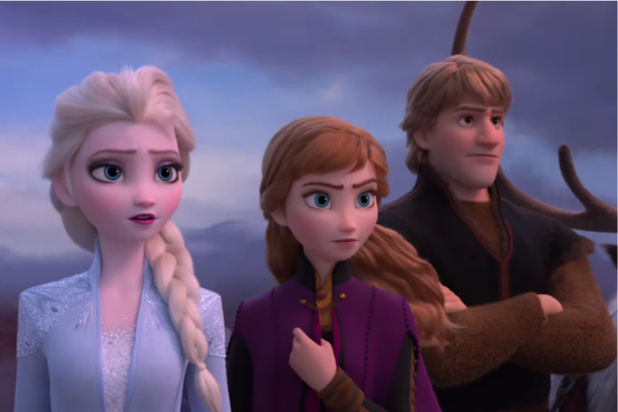 Elsa, Anna e Kristoff em prévia de 'Frozen 2'
