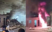 Vídeo: casa desaba após incêndio e explosão; suspeito de atear fogo foi preso
