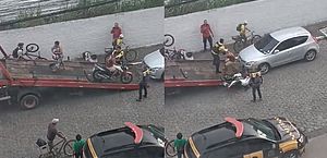 Vídeo: homem tenta tirar moto do guincho e leva empurrão de agente do DMTT, em Maceió