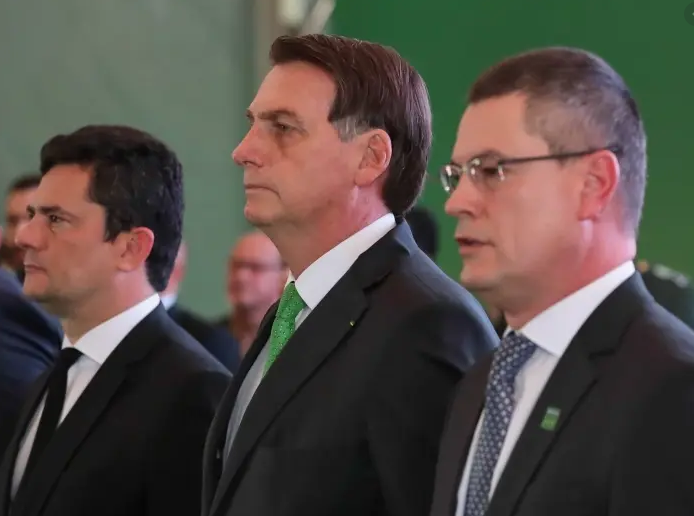 Sergio Moro, Jair Bolsonaro e Maurício Valeixo