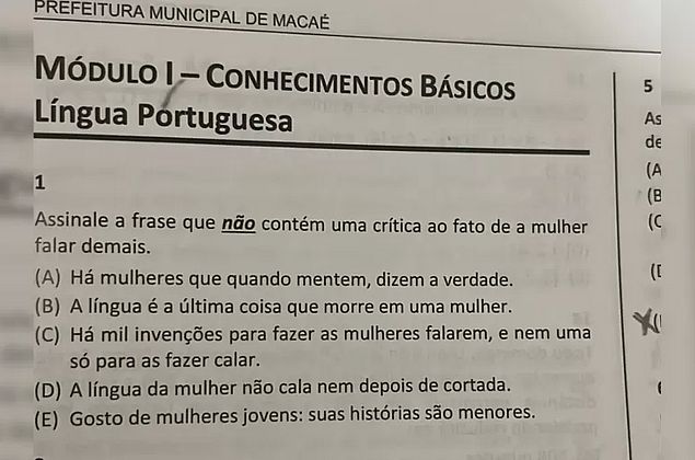 Questões de concurso público são anuladas por conteúdo machista