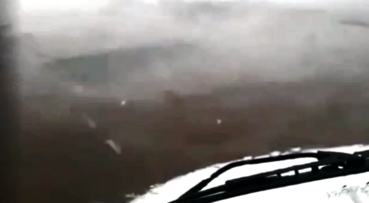 Motorista registrou tempestade de granizo em Delmiro