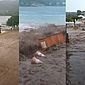 Chuva forte faz água invadir ruas de Piranhas e causar transtornos; veja vídeos