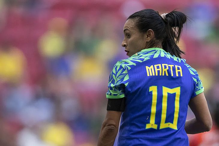 Marta no amistoso da seleção brasileira contra o Chile 