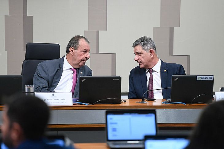 CPI das Braskem: os senadores Omar Aziz e Rogério Carvalho 